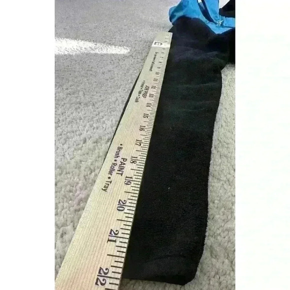 LRL Ralph Lauren Womens Petite S Blue Quilted & Black Polar Fleece Zip Up Jacket - Picture 8 of 9